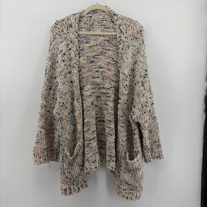 CUPiO Women's Multicolor Speckled Knit Open Front Cardigan Sweater‎ 1X